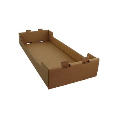 SAMPLE - Medium Heavy Duty Stackable Cardboard Catering and Storage Tray (One Piece Self Locking) - Kraft Brown