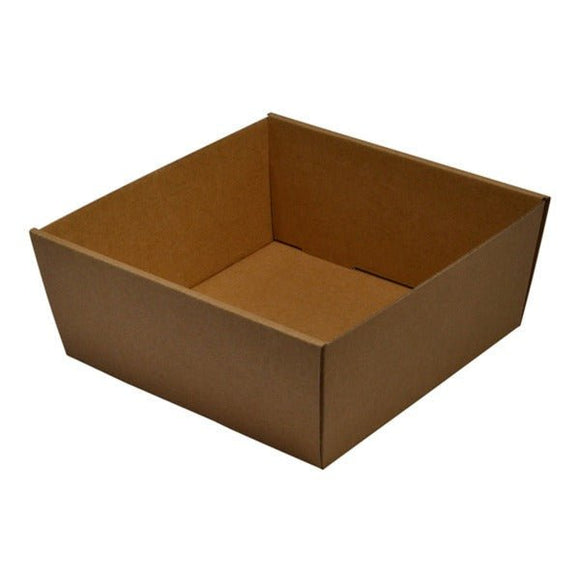 SAMPLE - E Flute - 80mm High Large Square Catering Tray - Kraft Brown (lid sold separately) - ACP