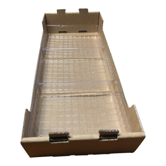 SAMPLE - Medium Heavy Duty Stackable Cardboard Catering and Storage Tray (One Piece Self Locking) - Kraft Brown - ACP