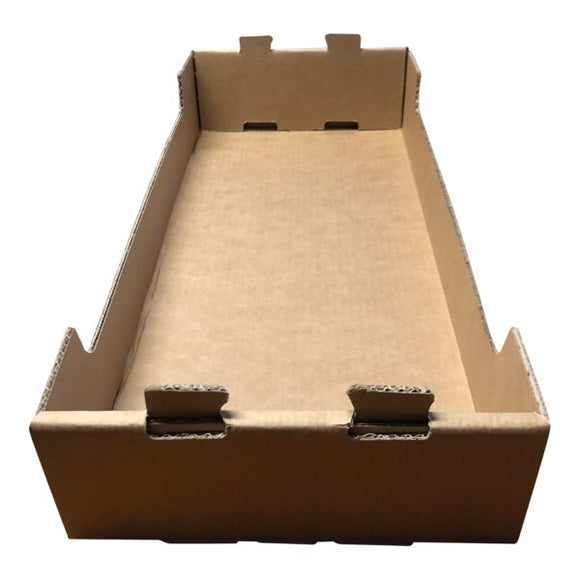 SAMPLE - Medium Heavy Duty Stackable Cardboard Catering and Storage Tray (One Piece Self Locking) - Kraft Brown - ACP